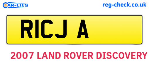 R1CJA are the vehicle registration plates.