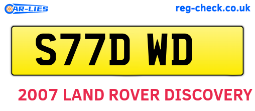 S77DWD are the vehicle registration plates.