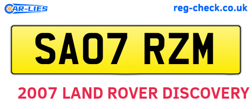 SA07RZM are the vehicle registration plates.