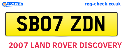 SB07ZDN are the vehicle registration plates.