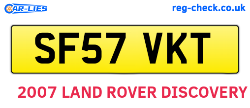 SF57VKT are the vehicle registration plates.