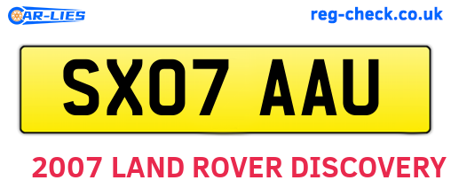 SX07AAU are the vehicle registration plates.