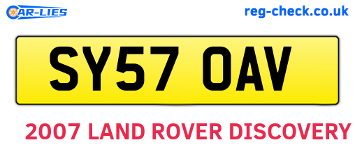 SY57OAV are the vehicle registration plates.