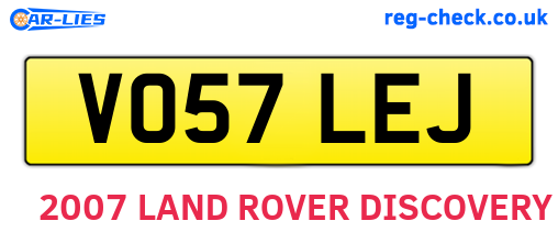 VO57LEJ are the vehicle registration plates.