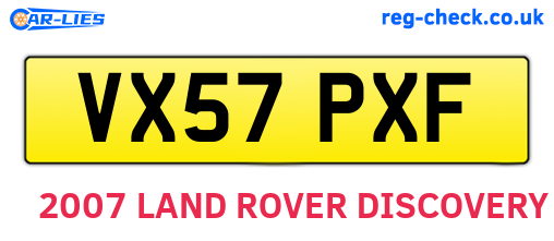 VX57PXF are the vehicle registration plates.
