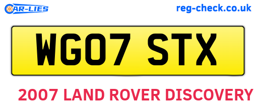 WG07STX are the vehicle registration plates.