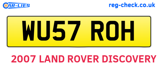 WU57ROH are the vehicle registration plates.