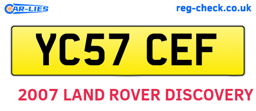YC57CEF are the vehicle registration plates.