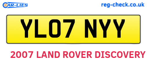 YL07NYY are the vehicle registration plates.
