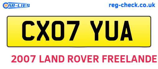 CX07YUA are the vehicle registration plates.