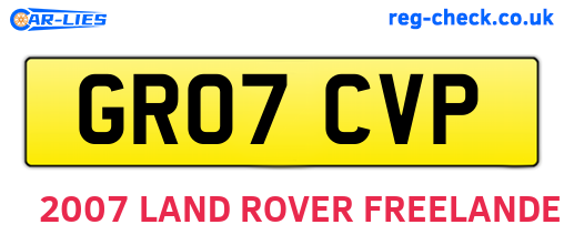 GR07CVP are the vehicle registration plates.