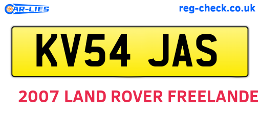 KV54JAS are the vehicle registration plates.