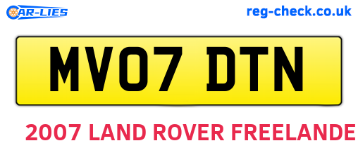 MV07DTN are the vehicle registration plates.
