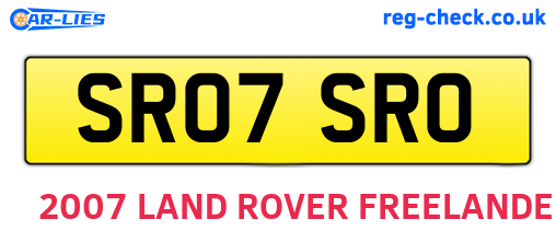 SR07SRO are the vehicle registration plates.