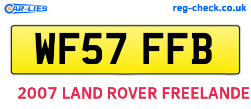 WF57FFB are the vehicle registration plates.