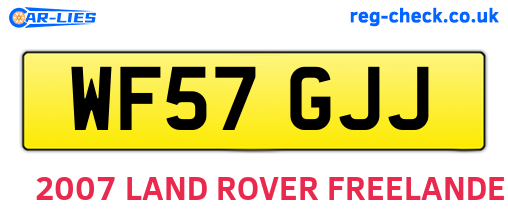 WF57GJJ are the vehicle registration plates.