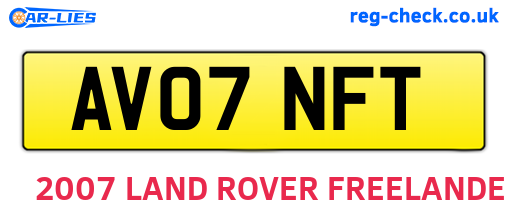 AV07NFT are the vehicle registration plates.