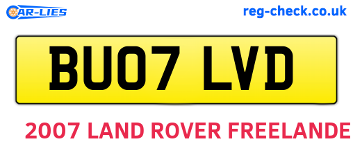 BU07LVD are the vehicle registration plates.