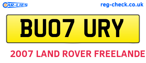 BU07URY are the vehicle registration plates.