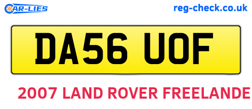 DA56UOF are the vehicle registration plates.