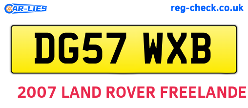 DG57WXB are the vehicle registration plates.