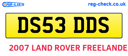 DS53DDS are the vehicle registration plates.