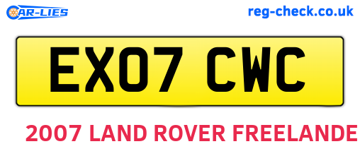 EX07CWC are the vehicle registration plates.