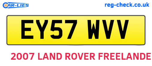 EY57WVV are the vehicle registration plates.