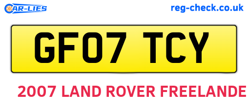 GF07TCY are the vehicle registration plates.
