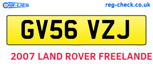 GV56VZJ are the vehicle registration plates.