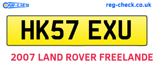 HK57EXU are the vehicle registration plates.