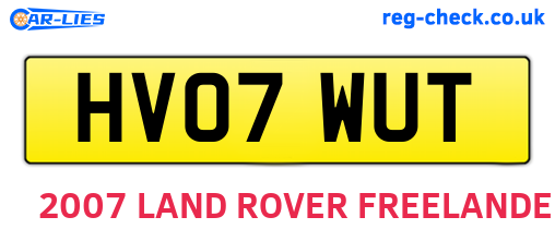 HV07WUT are the vehicle registration plates.