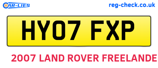 HY07FXP are the vehicle registration plates.