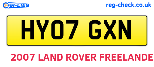 HY07GXN are the vehicle registration plates.