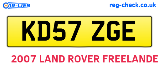 KD57ZGE are the vehicle registration plates.