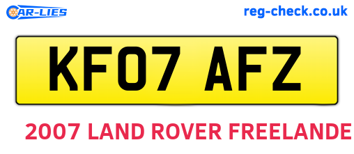 KF07AFZ are the vehicle registration plates.