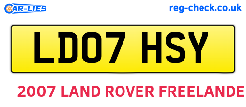 LD07HSY are the vehicle registration plates.