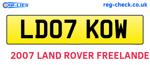 LD07KOW are the vehicle registration plates.