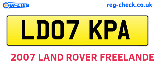 LD07KPA are the vehicle registration plates.