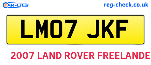 LM07JKF are the vehicle registration plates.