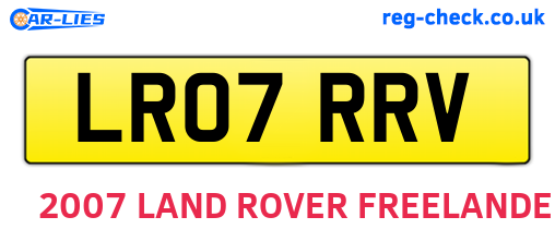 LR07RRV are the vehicle registration plates.