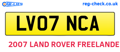 LV07NCA are the vehicle registration plates.