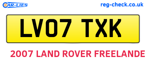LV07TXK are the vehicle registration plates.