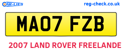 MA07FZB are the vehicle registration plates.