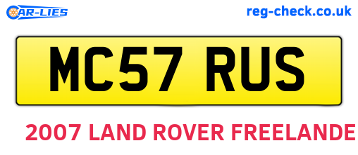 MC57RUS are the vehicle registration plates.