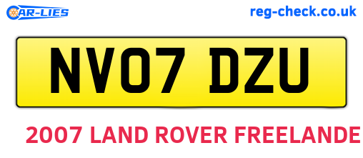 NV07DZU are the vehicle registration plates.