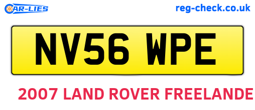 NV56WPE are the vehicle registration plates.