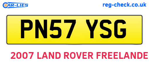 PN57YSG are the vehicle registration plates.