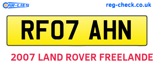 RF07AHN are the vehicle registration plates.