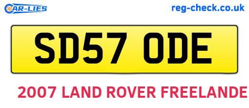 SD57ODE are the vehicle registration plates.